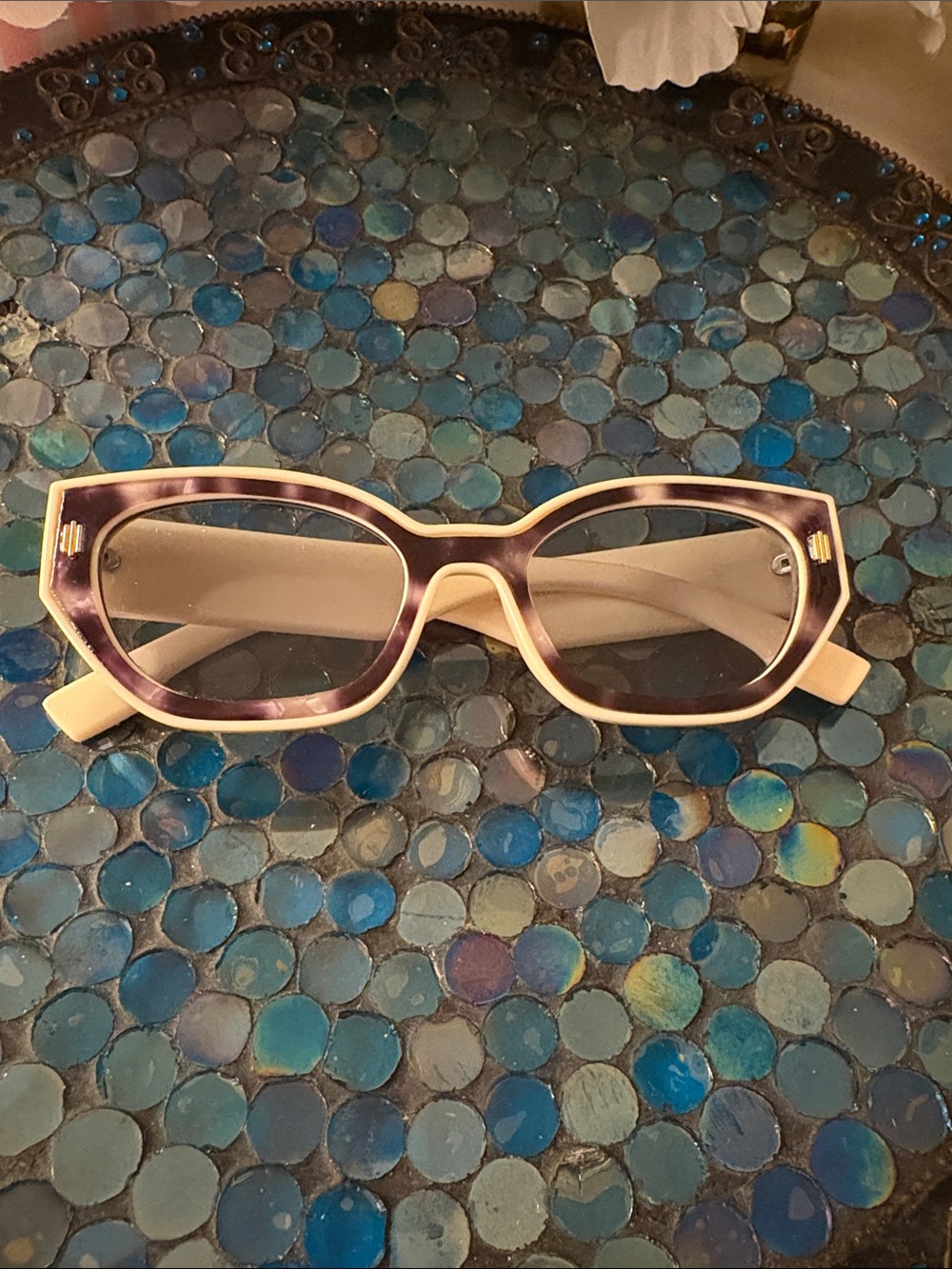 Brown and Cream Cat-Eye Sunglasses